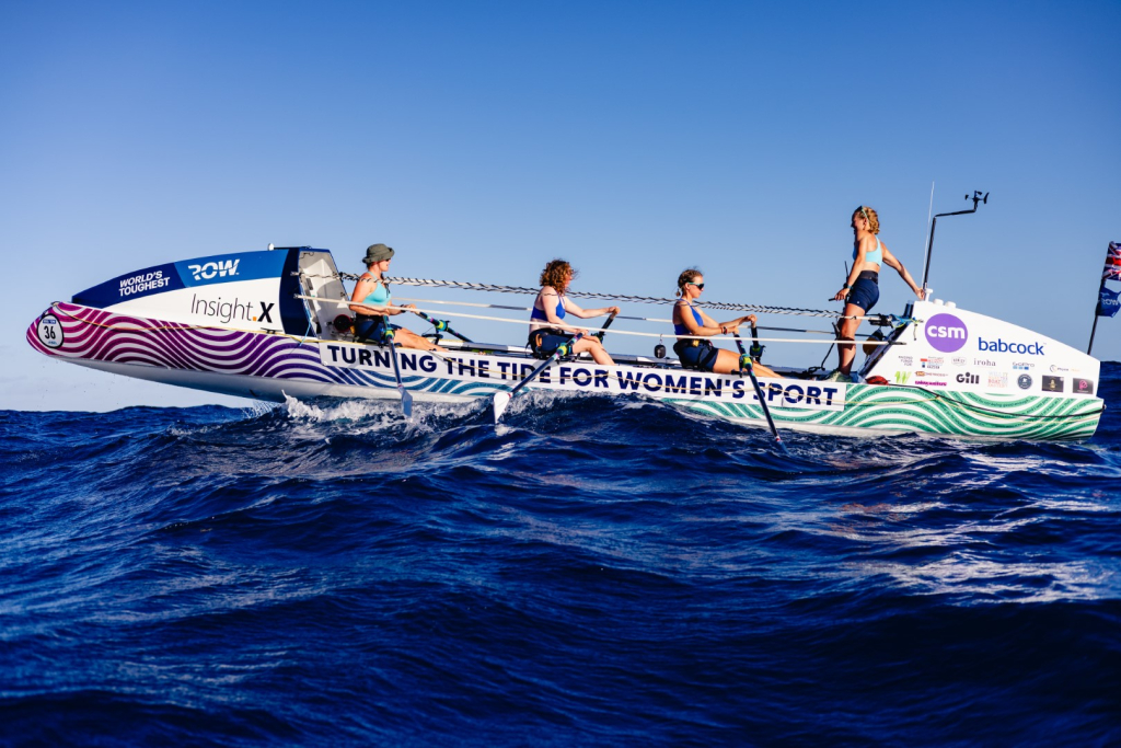 FREE USE: JANUARY 21st 2024: BRITISH TEAM THERE SHE ROWS ARRIVED INTO ENGLISH HARBOUR THIS AFTERNOON, COMPLETING THE WORLD’S TOUGHEST ROW – ATLANTIC 2023. The team of four, Victoria Monk, Ana Zigic, Elleanor Reynolds and Abbey Platten completed the 3,000-mile rowing race in 39 days, 12 hours and 25 minutes. They are second in the Women's Class, and the eighth boat to cross the finish line. Credit: World’s Toughest Row