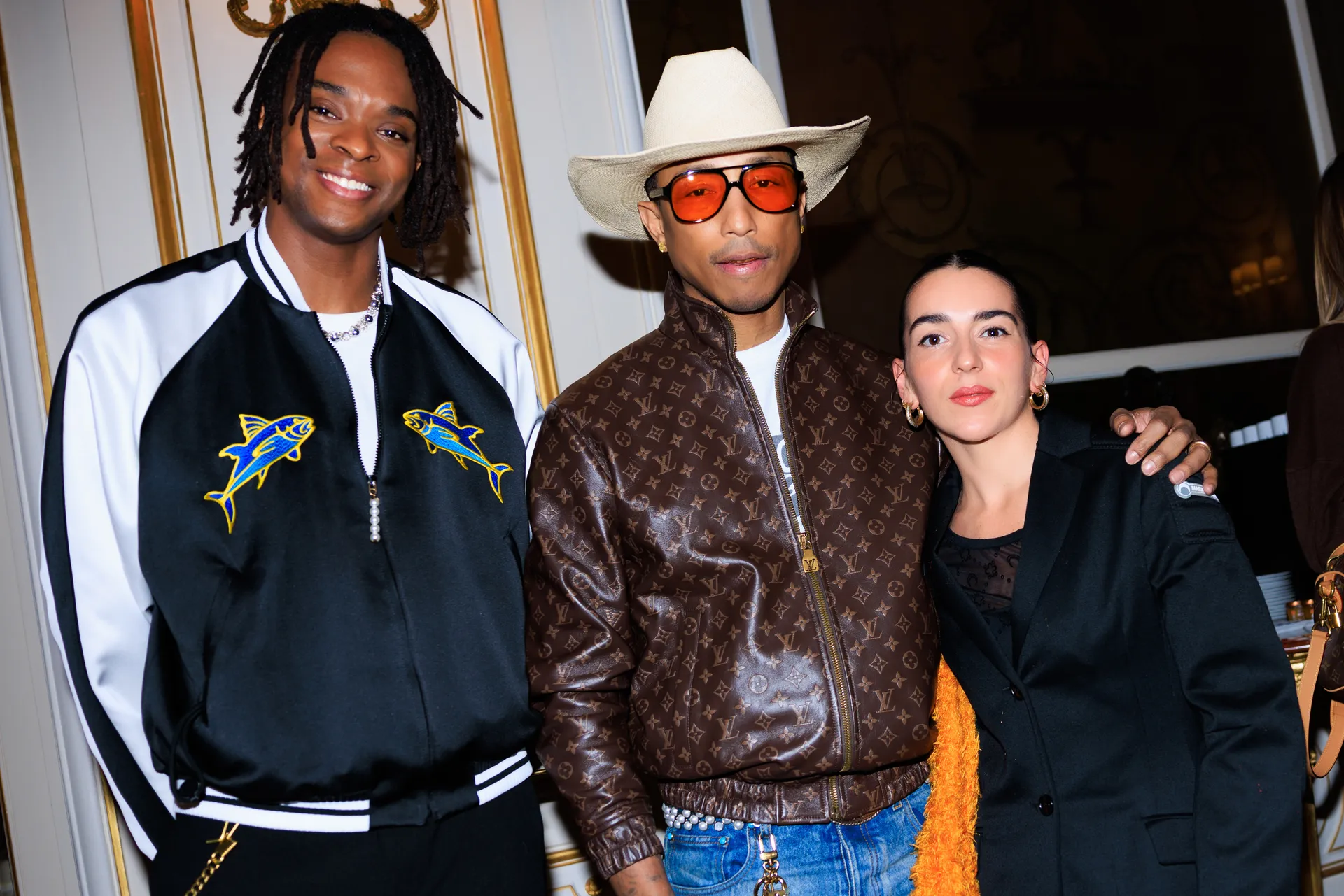Mačevalac Enzo Lefort, Pharrell Williams i Marine Serre na tiskovnoj konferenciji Vogue World: Paris. Photo: Acielle StyleDuMonde