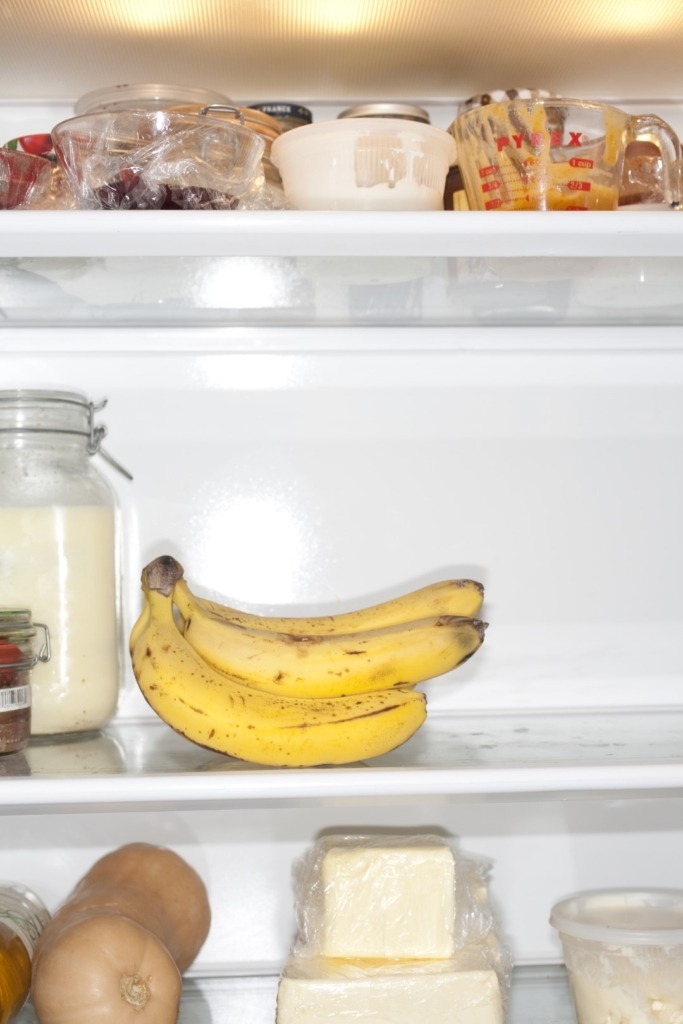 bananas in a refrigerator