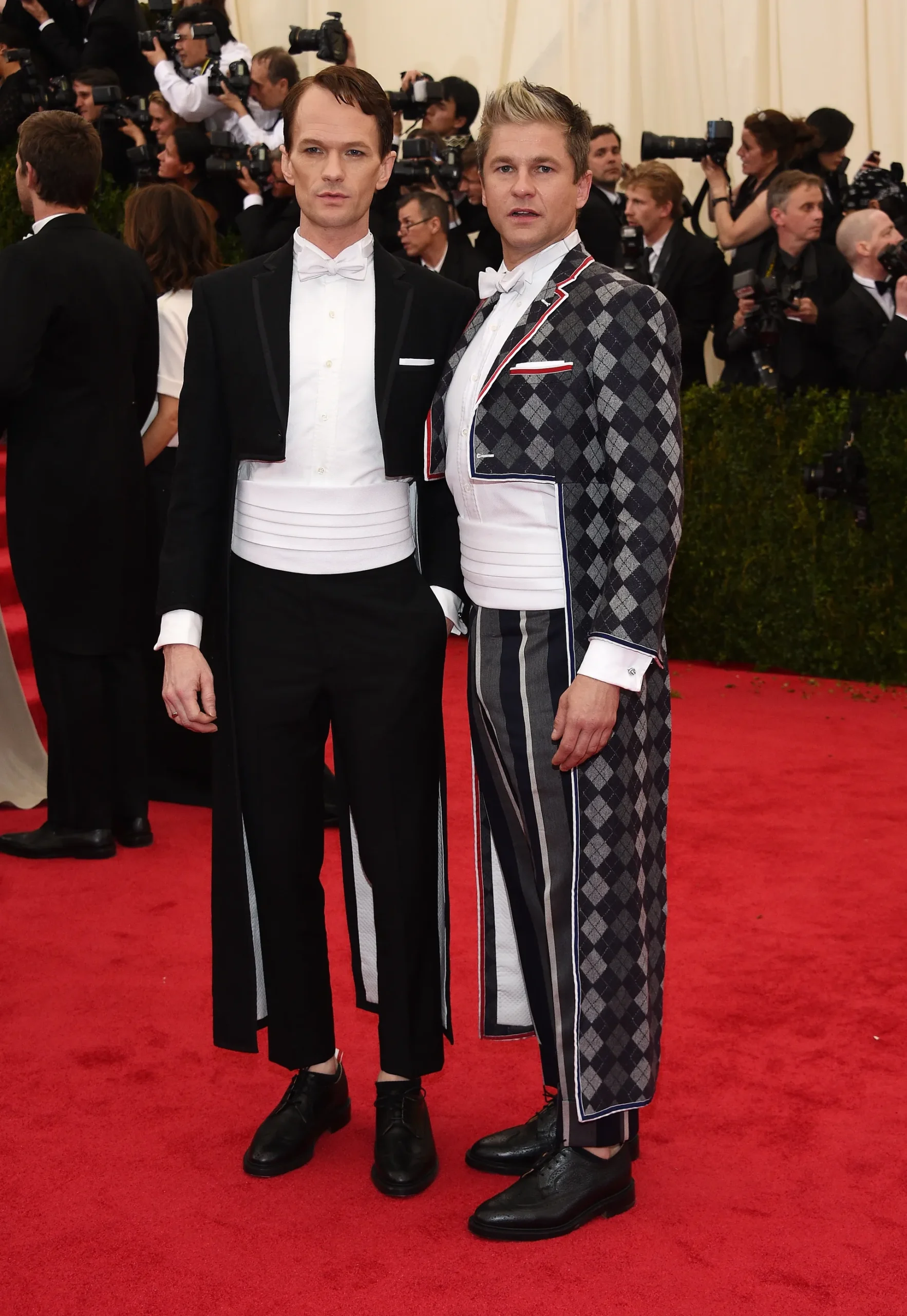 Neil Patrick Harris and David Burtka in Thom Browne Met Gala