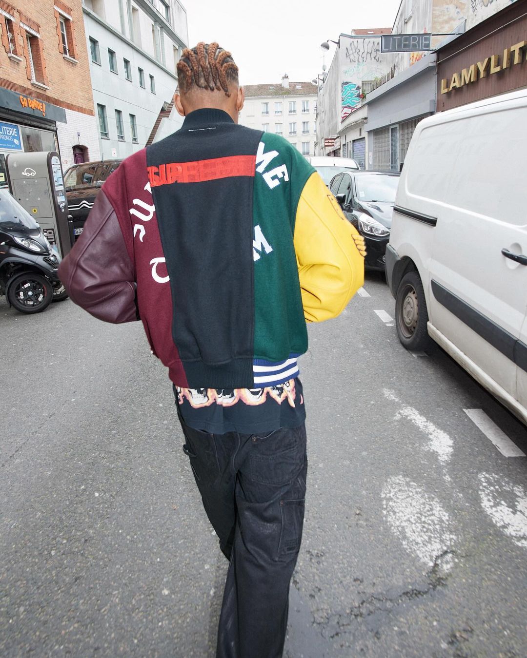 Supreme & Maison Margiela tricolor jacket back