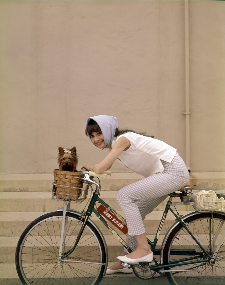 žena na biciklu sa psom