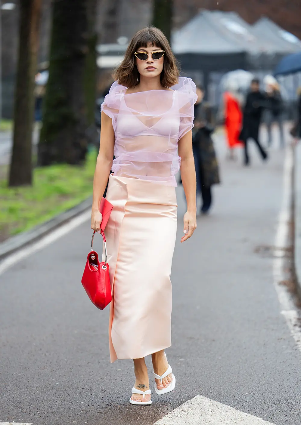 white sandals street style