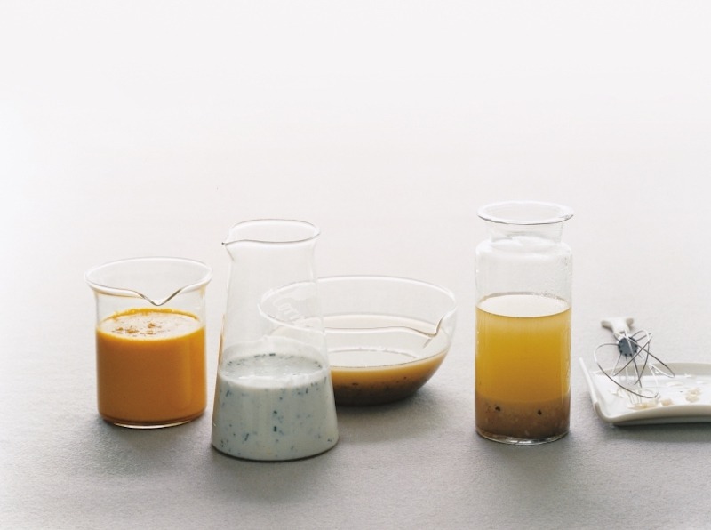Carrot Ginger Dressing; Stilton Dressing; Lemon Pepper Dressing; French Vinaigrette, Gourmet January 2006 Food